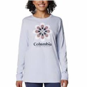 Columbia Pastel Blue Graphic Long Sleeve Tee *NEW WITH TAGS*
